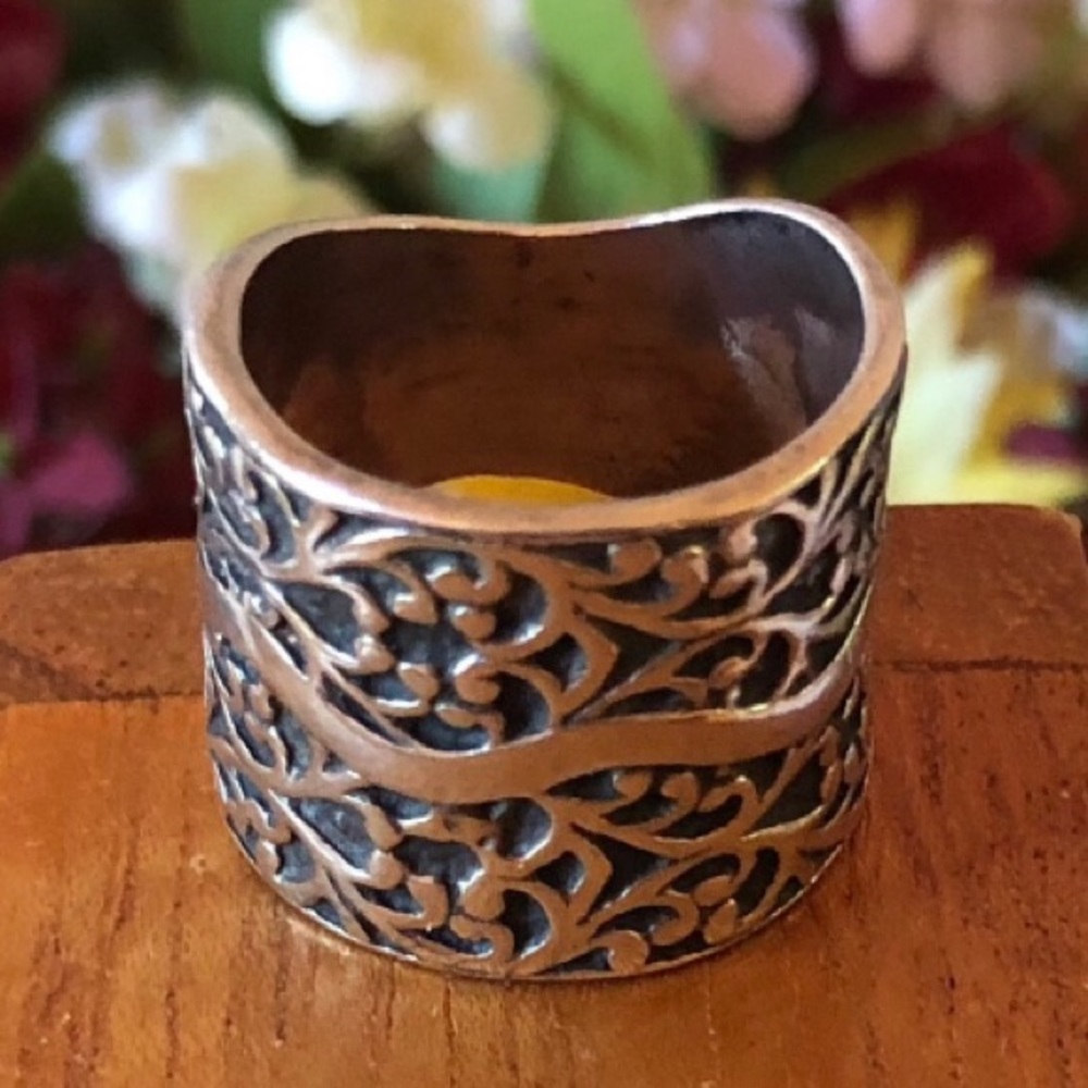 Silpada Oxidized Filigree Sterling Silver Vine Scroll Ring R1741